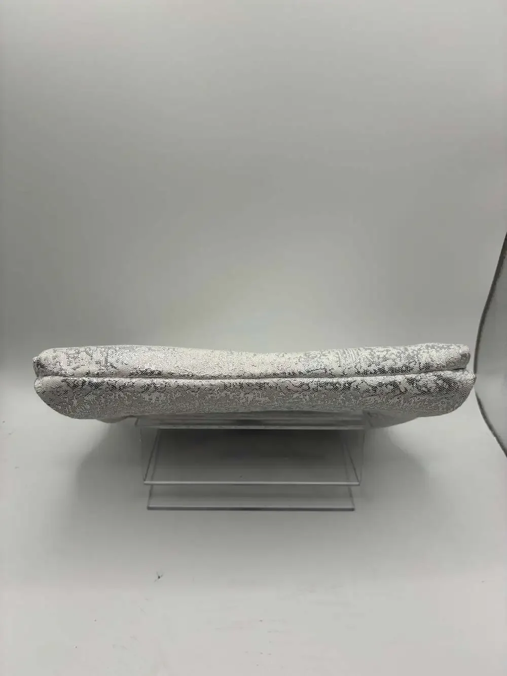 Kate Landry Silver Brocade Evening Clutch Purse